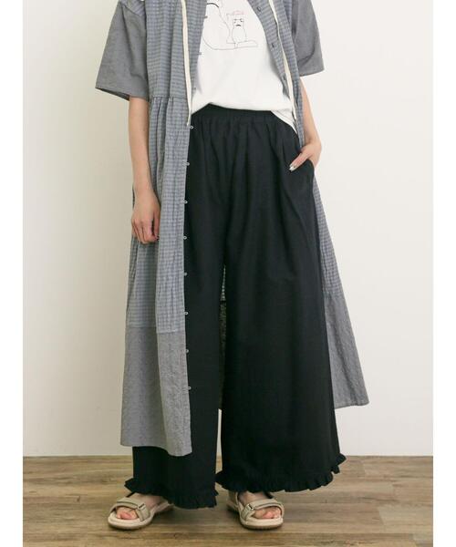 Samansa Mos2(サマンサ モスモス)の「【M/Lサイズ】綿麻裾フリルパンツ(その他パンツ・レディース・モカ/ベージュ/ブラック・L/M)」の11枚目の写真