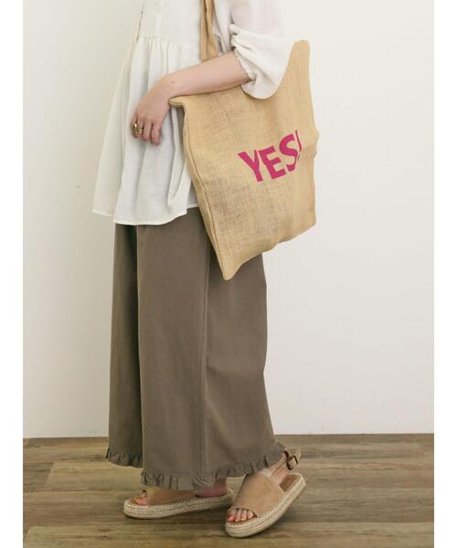 Samansa Mos2(サマンサ モスモス)の「【M/Lサイズ】綿麻裾フリルパンツ(その他パンツ・レディース・モカ/ベージュ/ブラック・L/M)」の4枚目の写真