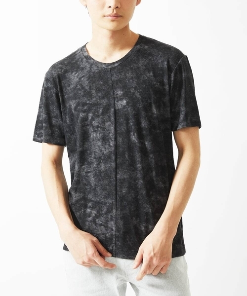 MK MICHEL KLEIN HOMME (エムケーミッシェルクランオム)の「【洗える】 ダスティーウォールTシャツ(Tシャツ/カットソー・メンズ・カーキ/ブラック/ベージュ・46/48/51)」の2枚目の写真