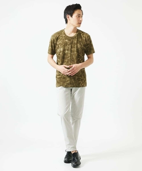 MK MICHEL KLEIN HOMME (エムケーミッシェルクランオム)の「【洗える】 ダスティーウォールTシャツ(Tシャツ/カットソー・メンズ・カーキ/ブラック/ベージュ・46/48/51)」の4枚目の写真