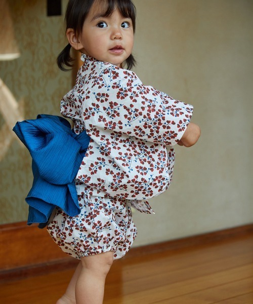 riziere(リジェール)の「【リンクコーデ】ハートリーフプリントベビーセパレート浴衣セット(浴衣・キッズ・ホワイト系・80/90)」の7枚目の写真