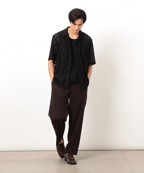 COMME CA ISM（コムサイズム）の「ウールライク リラックスワイド テーパードパンツ（スラックス・メンズ・ブラック/グレー/ネイビー/ブラウン・MEDIUM/LARGE）」の18枚目の写真