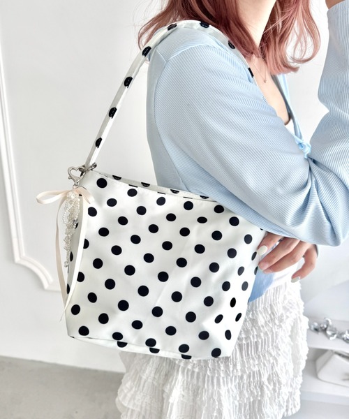 セール】【500mlペットボトル対応】ドット柄ミニトートバッグ