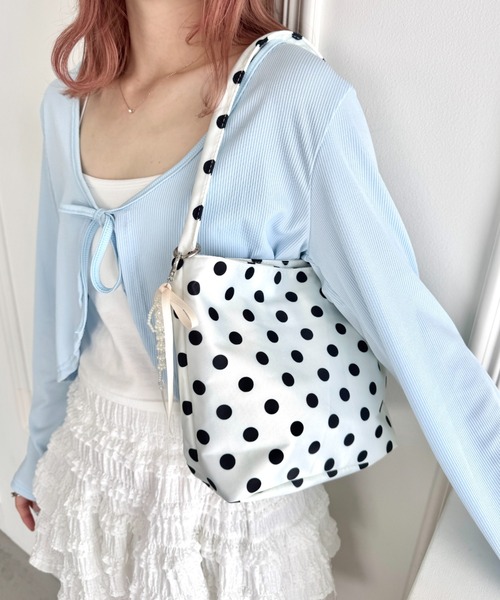 ミニトート　ドット セール】【500mlペットボトル対応】ドット柄ミニトートバッグ