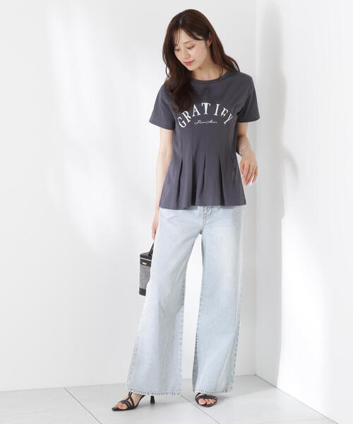 PROPORTION BODY DRESSING（プロポーションボディドレッシング）の「デザインＴシャツ / 1215260603（Tシャツ/カットソー・レディース・ホワイト/ダークグレー・FREE）」の7枚目の写真