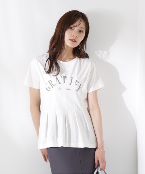 PROPORTION BODY DRESSING（プロポーションボディドレッシング）の「デザインＴシャツ / 1215260603（Tシャツ/カットソー・レディース・ホワイト/ダークグレー・FREE）」の2枚目の写真