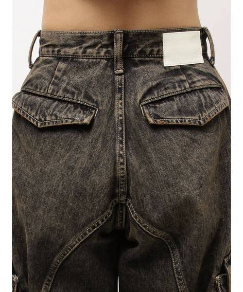 GYDA(ジェイダ)の「ハイウエスト Urban Utility Wash カーゴデニムパンツ(デニムパンツ・レディース・インディゴブルー/ライトブルー・X-SMALL/SMALL/MEDIUM)」の8枚目の写真