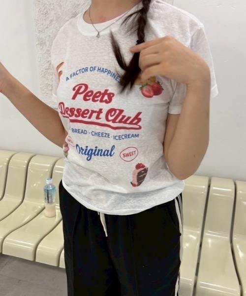 ipugo(イプゴ)の「ipugo/イプゴ スラブ生地スウィートTEE 秋物 秋服 2026年秋冬(Tシャツ/カットソー・レディース・グレー/ホワイト・FREE)」の18枚目の写真