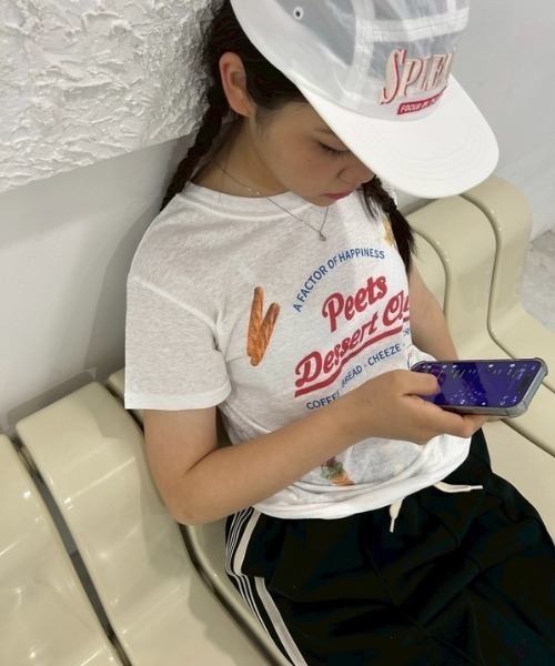 ipugo(イプゴ)の「ipugo/イプゴ スラブ生地スウィートTEE 秋物 秋服 2026年秋冬(Tシャツ/カットソー・レディース・グレー/ホワイト・FREE)」の13枚目の写真