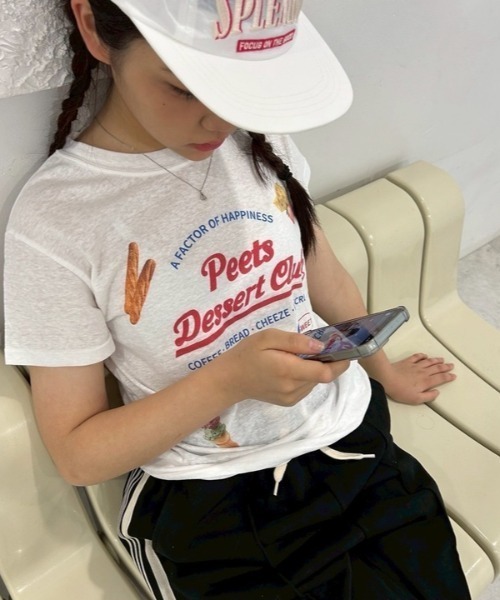 ipugo(イプゴ)の「ipugo/イプゴ スラブ生地スウィートTEE 秋物 秋服 2026年秋冬(Tシャツ/カットソー・レディース・グレー/ホワイト・FREE)」の14枚目の写真