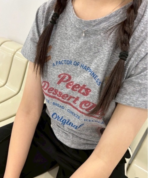 ipugo(イプゴ)の「ipugo/イプゴ スラブ生地スウィートTEE 秋物 秋服 2026年秋冬(Tシャツ/カットソー・レディース・グレー/ホワイト・FREE)」の8枚目の写真