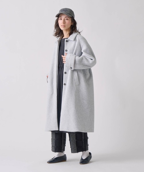 Kelen(ケレン)の「「KELEN / ケレン」ステンカラーフリースコート(その他アウター・レディース・ライトグレー/ベージュ系/ブラック/ライトブルー・S/M)」の4枚目の写真
