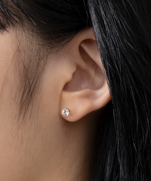 MAISON BREEZE(メゾンブリーズ)の「【MAISON BREEZE】ピアス ニッケルフリー 4mm 4本爪 キュービックジルコニア ポストピアス OSWY(ピアス(両耳用)・レディース・ゴールド/ピンク/シルバー・FREE)」の12枚目の写真