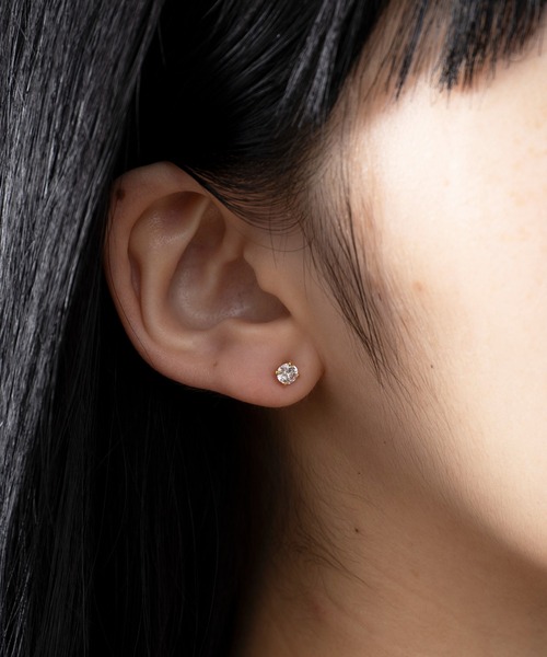 MAISON BREEZE(メゾンブリーズ)の「【MAISON BREEZE】ピアス ニッケルフリー 4mm 4本爪 キュービックジルコニア ポストピアス OSWY(ピアス(両耳用)・レディース・ゴールド/ピンク/シルバー・FREE)」の13枚目の写真