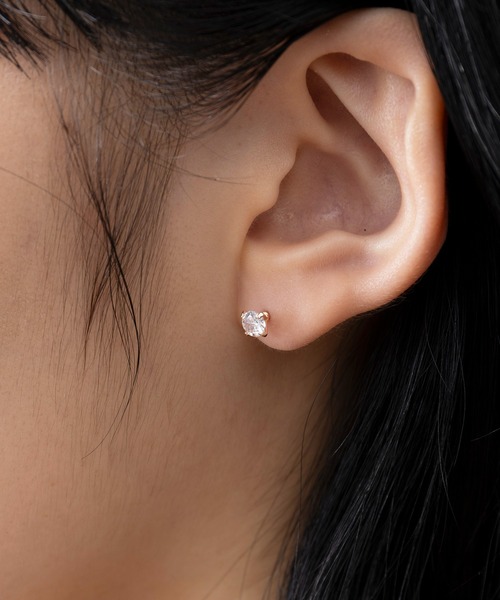 MAISON BREEZE(メゾンブリーズ)の「【MAISON BREEZE】ピアス ニッケルフリー 4mm 4本爪 キュービックジルコニア ポストピアス OSWY(ピアス(両耳用)・レディース・ゴールド/ピンク/シルバー・FREE)」の8枚目の写真