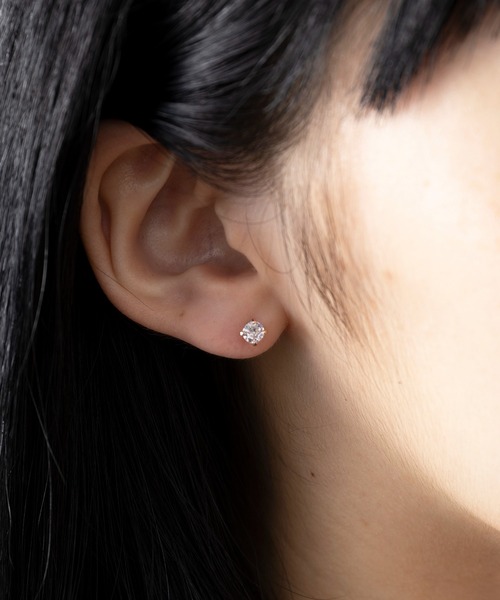 MAISON BREEZE(メゾンブリーズ)の「【MAISON BREEZE】ピアス ニッケルフリー 4mm 4本爪 キュービックジルコニア ポストピアス OSWY(ピアス(両耳用)・レディース・ゴールド/ピンク/シルバー・FREE)」の9枚目の写真