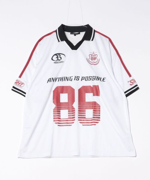 セール】オーバーサイズ サッカー ユニフォームデザイン ポロ襟