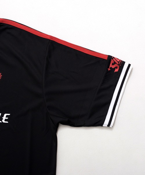 Revo.（レボ）の「オーバーサイズ サッカー ユニフォームデザイン ポロ襟 半袖Tシャツ ナンバリング ストライプ カモフラ ゲームシャツ（Tシャツ/カットソー・メンズ・ネイビー/ホワイト/レッド/レッド系その他/グリーン系カモフラージュ/グレー系カモフラージュ/ホワイト×ブルー/ブラック・M/L）」の19枚目の写真