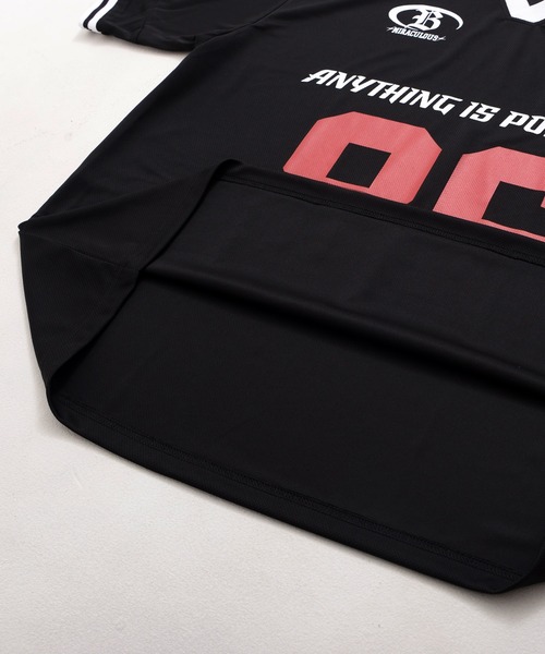 Revo.（レボ）の「オーバーサイズ サッカー ユニフォームデザイン ポロ襟 半袖Tシャツ ナンバリング ストライプ カモフラ ゲームシャツ（Tシャツ/カットソー・メンズ・ネイビー/ホワイト/レッド/レッド系その他/グリーン系カモフラージュ/グレー系カモフラージュ/ホワイト×ブルー/ブラック・M/L）」の21枚目の写真