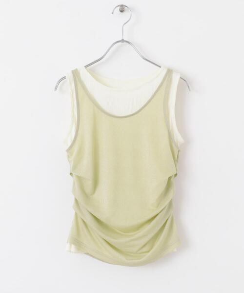 SENSE OF PLACE by URBAN RESEARCH（センスオブプレイスバイアーバンリサーチ）の「シアーレイヤードタンクトップ（タンクトップ・レディース・ベージュ/ライトブルー/ブラック・ONE）」の9枚目の写真
