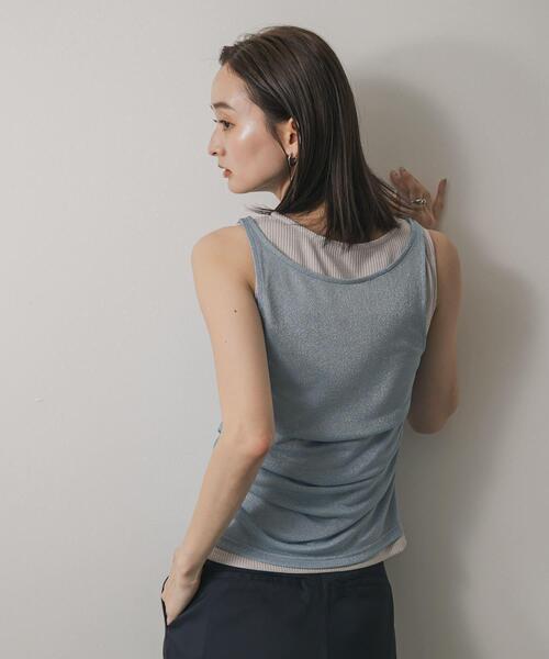 SENSE OF PLACE by URBAN RESEARCH（センスオブプレイスバイアーバンリサーチ）の「シアーレイヤードタンクトップ（タンクトップ・レディース・ベージュ/ライトブルー/ブラック・ONE）」の12枚目の写真