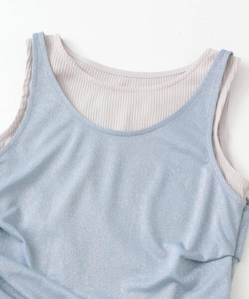 SENSE OF PLACE by URBAN RESEARCH（センスオブプレイスバイアーバンリサーチ）の「シアーレイヤードタンクトップ（タンクトップ・レディース・ベージュ/ライトブルー/ブラック・ONE）」の15枚目の写真