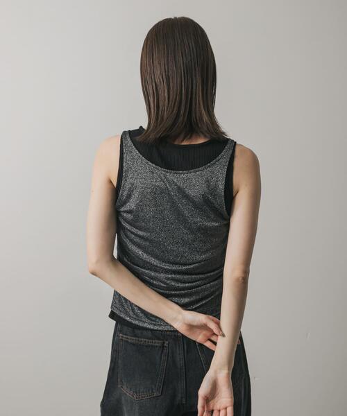 SENSE OF PLACE by URBAN RESEARCH（センスオブプレイスバイアーバンリサーチ）の「シアーレイヤードタンクトップ（タンクトップ・レディース・ベージュ/ライトブルー/ブラック・ONE）」の18枚目の写真