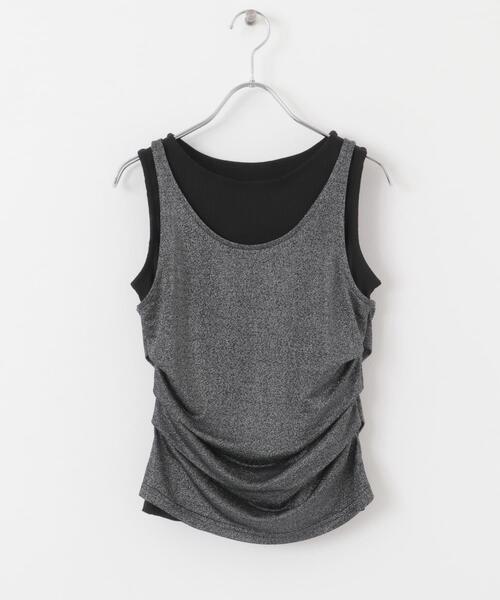 SENSE OF PLACE by URBAN RESEARCH（センスオブプレイスバイアーバンリサーチ）の「シアーレイヤードタンクトップ（タンクトップ・レディース・ベージュ/ライトブルー/ブラック・ONE）」の20枚目の写真