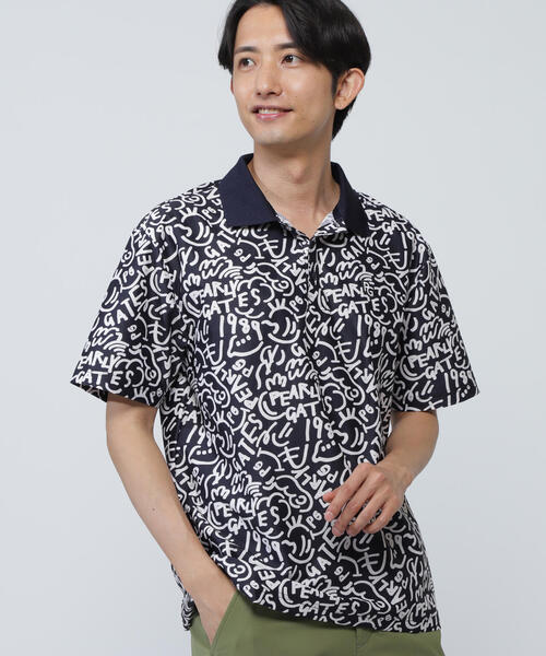 【PEARLY GATES】メッシュジャージ半袖ポロシャツ ＜Bio PG SMILE野菜柄＞