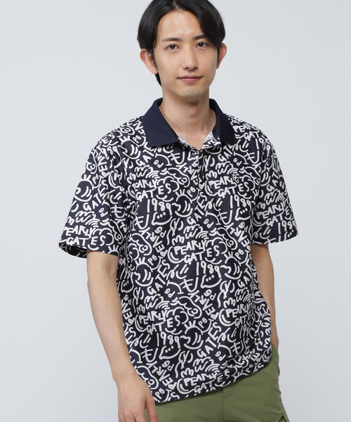 【PEARLY GATES】メッシュジャージ半袖ポロシャツ ＜Bio PG SMILE野菜柄＞