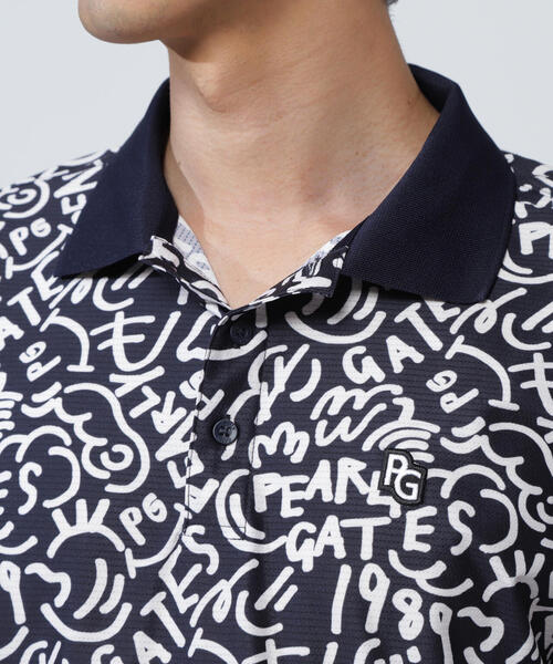 【PEARLY GATES】メッシュジャージ半袖ポロシャツ ＜Bio PG SMILE野菜柄＞