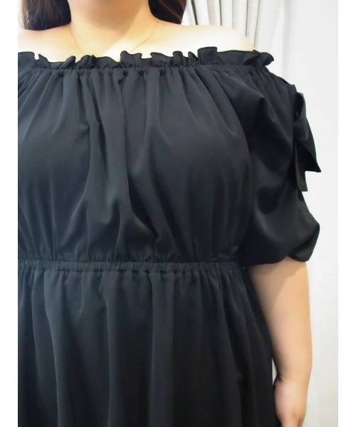 Re-J&SUPURE（リジェイアンドスプル）の「【大きいサイズ】【Kannaコラボ】肩リボンプルオーバー（Tシャツ/カットソー・レディース・ブラック/ピンク・XX-LARGE/XXX-LARGE/XXXX-LARGE）」の11枚目の写真