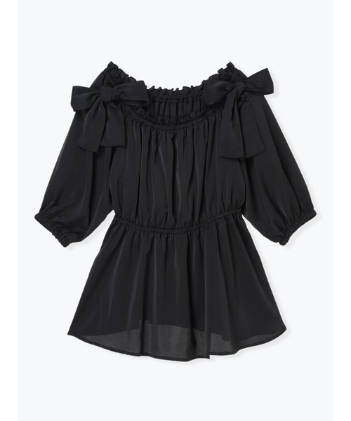Re-J&SUPURE（リジェイアンドスプル）の「【大きいサイズ】【Kannaコラボ】肩リボンプルオーバー（Tシャツ/カットソー・レディース・ブラック/ピンク・XX-LARGE/XXX-LARGE/XXXX-LARGE）」の10枚目の写真