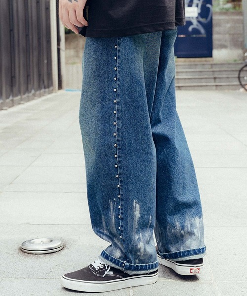 Subciety（サブサエティ）の「Studs denim pants（デニムパンツ・メンズ・インディゴブルー/ブラック・X-LARGE/LARGE/MEDIUM/SMALL）」の10枚目の写真