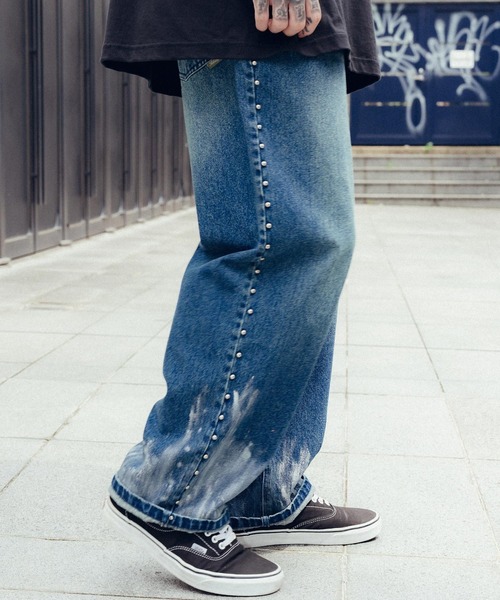 Subciety（サブサエティ）の「Studs denim pants（デニムパンツ・メンズ・インディゴブルー/ブラック・X-LARGE/LARGE/MEDIUM/SMALL）」の11枚目の写真