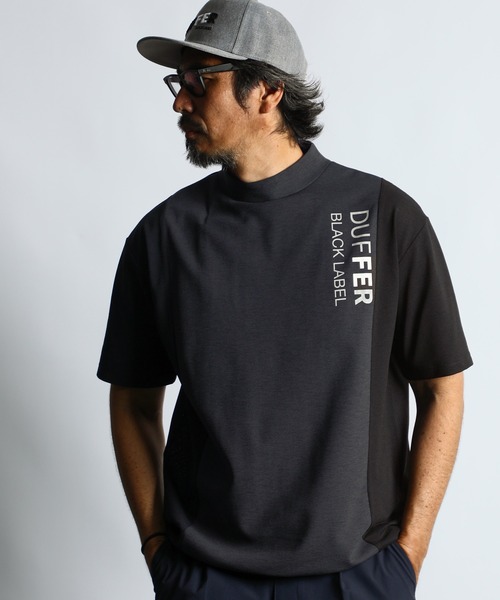 BLACK LABEL〕'A-PACK' MOCK NECK TEE：鹿の子/ドットメッシュ モック