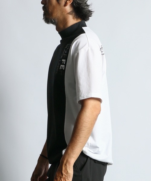 新品 FR2GOLF 表参道 限定 ペイズリー モックネック Tシャツ L 黒 ウルトラストレッチモックネック ショートスリーブ