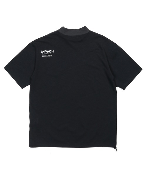 BLACK LABEL〕'A-PACK' MOCK NECK TEE：鹿の子/ドットメッシュ モック