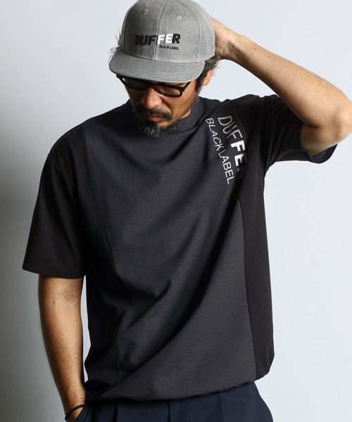 BLACK LABEL〕'A-PACK' MOCK NECK TEE：鹿の子/ドットメッシュ モック