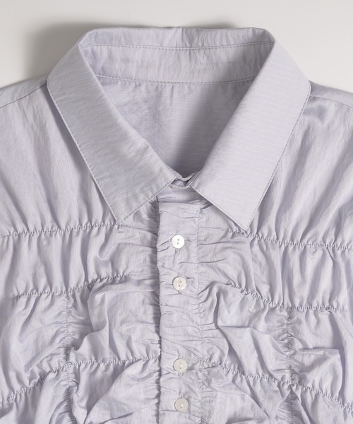 ブラウス シャツ gather design blouse / ギャザーデザインブラウス レディース MUHET ブラウス シャツ gather design blouse / ギャザー
