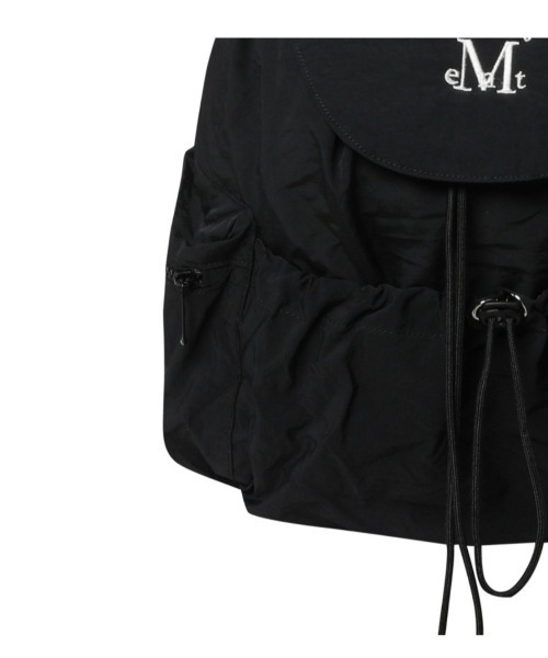 【myu】【新品未開封】MUCENT 刺繍付きブラックリュック セール】【MUCENT】ミニ バッグパックMUTE MINI BACK PACK