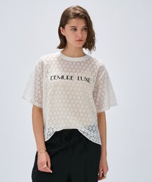cloenc | 【手洗い可】レースロゴトップス(Tシャツ/カットソー)