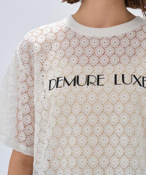 cloenc（クロエンス）の「【手洗い可】レースロゴトップス（Tシャツ/カットソー・レディース・ブラック/ホワイト・02）」の7枚目の写真