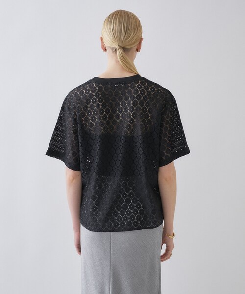 cloenc（クロエンス）の「【手洗い可】レースロゴトップス（Tシャツ/カットソー・レディース・ブラック/ホワイト・02）」の11枚目の写真