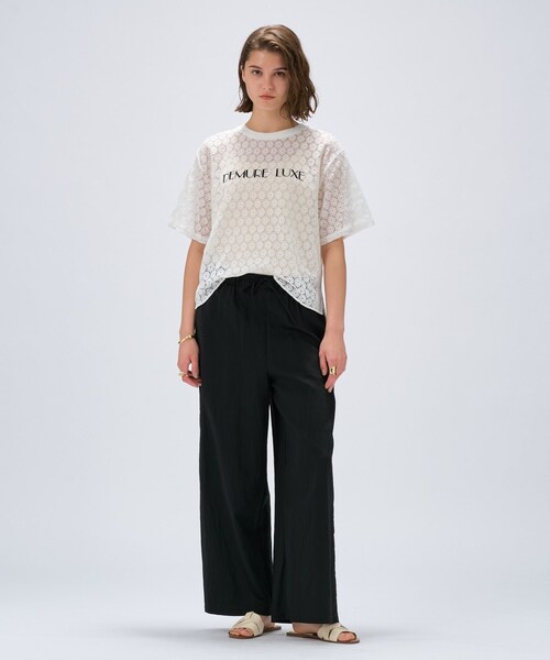 cloenc（クロエンス）の「【手洗い可】レースロゴトップス（Tシャツ/カットソー・レディース・ブラック/ホワイト・02）」の13枚目の写真