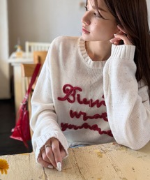 【mily bilet】デイリースタイルを華やかに彩る。コード刺繍ネップニットプルオーバー