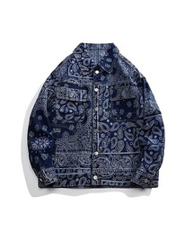 WARAIJOGO（ワライジョウゴ）の「【WARAIJOGO】ペイズリー柄デニムビッグGジャン(NEZ)（デニムジャケット）」