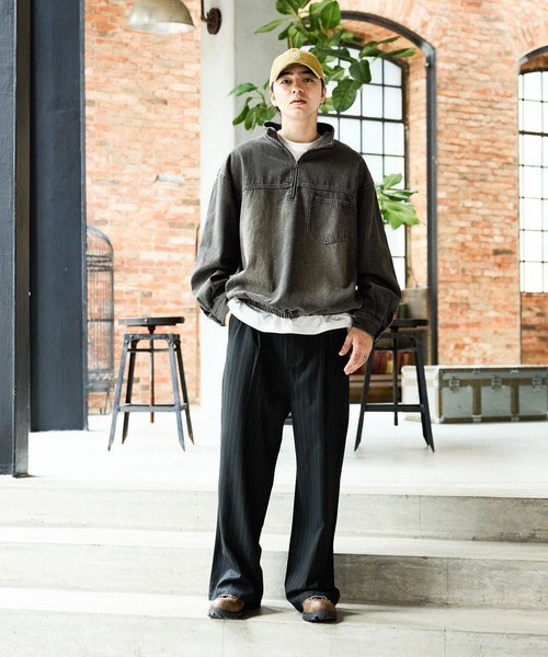 niko and JEANS 2025AW】デニムハーフジッププルオーバー