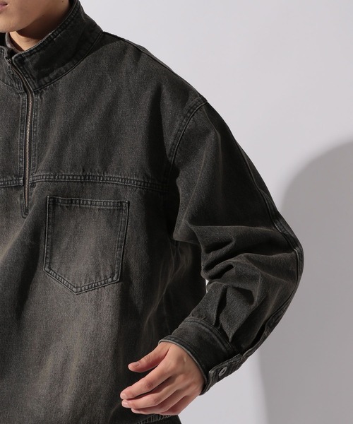 niko and JEANS 2025AW】デニムハーフジッププルオーバー