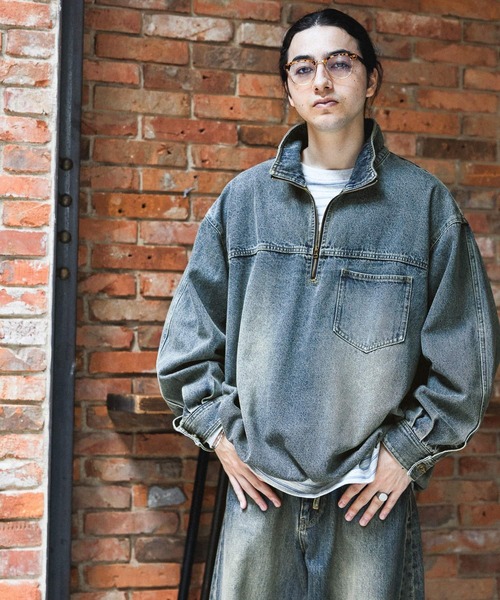 nico and…デニムハーフジップ[JEANS 2025AW]Lサイズ ニコアンドジーンズ niko and JEANS 2025AW】デニムハーフジップ